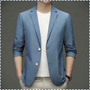 Tops Refreshing and Breathable Mens Casual Suit Fabrics Sophisticated Details Solid Color