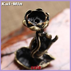 Kui-Min Pure copper backflow incense Buddha hand lotus brass incense frame incense Zen tea ceremony table tea table furnishings