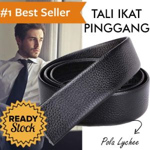 Tali Ikat Pinggang Kulit Pola Crocodile Belt Tanpa Kepala Gesper Men Fashion Accessories PU Leather Belt Strap without Belt Buckle Tali Pengikat Ban Pinggang Sabuk Celana Modern Keren Maskulin Fashionable Suitable for Lock Buckle s2997 - Black