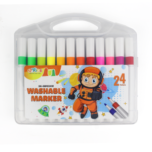 Bộ Bút Màu Vẽ Washable Marker 12/24 Màu STAKIDS SK-MP012W / SK-MP024W Màu Sắc Tươi Sáng Có Thể Rửa Trôi