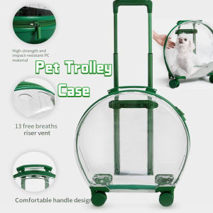 Portable Fashion Travel Pet Dog Cat Transport Bag Rolling Luggage Backpack Handbag Trolley Case Outing Car Pet Products