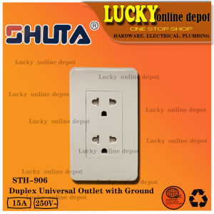 SHUTA STH-906 CLASSIC SERIES DUPLEX UNIVERSAL OUTLET WITH GROUND 15A/250V