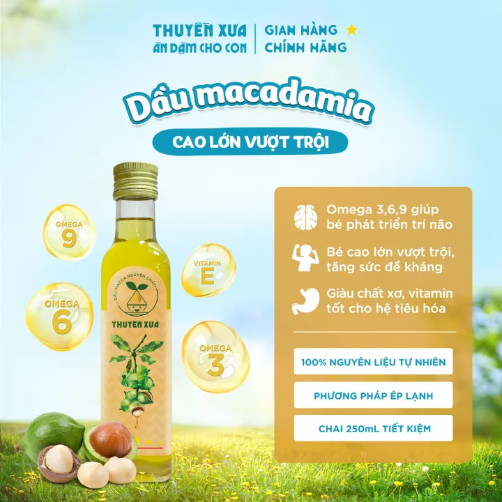 Dầu Macca Nguyên Chất Thuyền Xưa Ăn Dặm Cho Bé