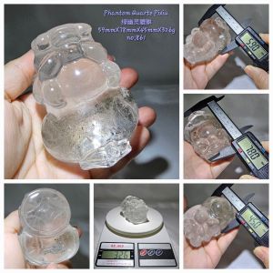 Lodolite Pixiu/ Phantom Quartz Pixiu/绿幽灵貔貅/绿幽灵水晶貔貅/Green Phantom Quartz Pixiu/大貔貅大貔貅摆件