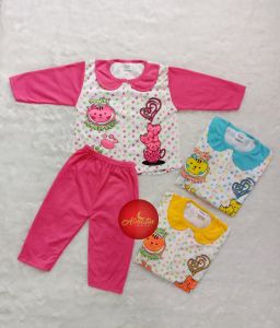 Setelan Baju Bayi Perempuan Panjang / Piyama Bayi pretty /Baju Anak Perempuan Murah