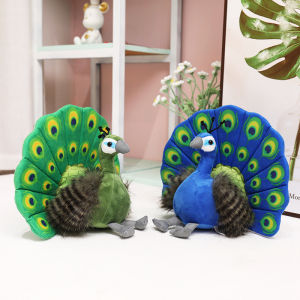 New Lifelike Peacock Plush Toy Simulation Green Blue Peacock Spread Tail Beautiful Plush Doll Quality Stuffed Cotton Adorns Bedr h260820