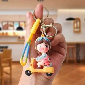 Electric Vehicle Key Chain Couple Car Pendant Cartoon Backpack Exquisite Keychain Gift Bicycle Keychain