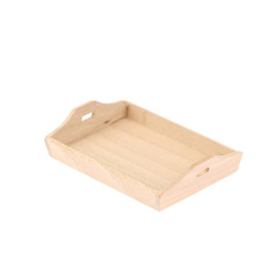 QUANSEN 1:12 Dollhouse Miniature Wooden Plate Simulation Tray Model for Doll House Decor