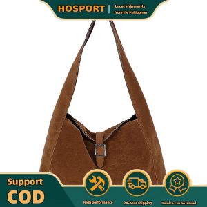 【HOSPORT】 Women Women Faux Suede Lazy Aesthetic Vintage Underarm Bag for Fashion Commute Handbag Retro Single Shoulder Bag for Travel Dating Work Commuting