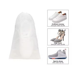 50Pcs Non Woven Large Drawstring Bag Waterproof Shoes Storage Bag Travel Dustproof Packaging Pocket Bag Shoe Storage Drying Shoes Anti-yellow Bag