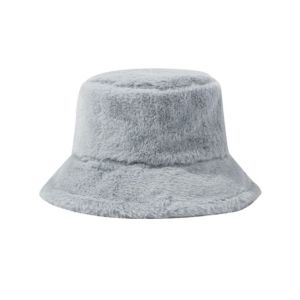 HOTOTO Soft Winter Bucket Hat Solid Colors Thickened Warm Faux Fur Cap Fashion Furry Outdoor Panama Hat ​ for Women Girl