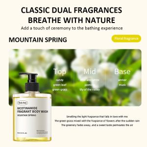 Niacinamide Body Wash Whitening Moisturizing Deeply Nourishing Lasting Fragrance Clean Brightening Smoother Gentle Bath Shower Gel lmprove Skin Body Care 500ml