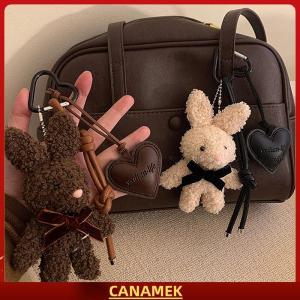 Miễn phí vận chuyển✨ Kawaii sang trọng thỏ Keychain Y2K dễ thương ngọt ngào Bunny nhồi Keyring Ba lô mặt dây chuyền túi treo trang trí cho cô gái món quà