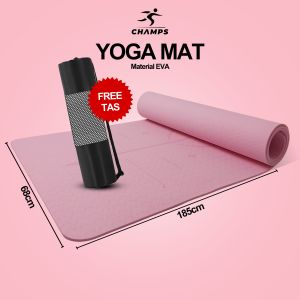 CHAMPS Matras Yoga EVA 6mm FREE TAS Matras Olahraga Alat Gym Rumahan Cewek