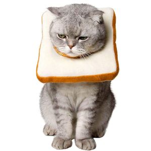 OUTOPEN Anti-scratch bite Creative Adjustable Anti-deformation Toast PP Cotton Anti-lick Pet Collar Cat Collar Pet Necklace Neck Cover Jewelry
