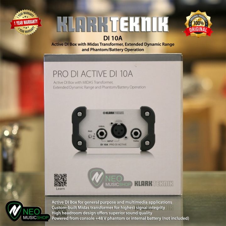 KLARK TEKNIK DI10A Active DI Box with Midas Transformer Lazada Indonesia