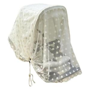 Thêu trái tim bé Fly Net cho xe đẩy và bassinets căng ra màng mịn bay bảo vệ Bìa tay áo