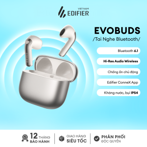 Tai Nghe Bluetooth EDIFIER EVOBUDS/EVOBUDS PRO | Chống Ồn Chủ Động | Tới 35H Sử Dụng | Bluetooth 6.1 | Bảo Hành 15 Tháng