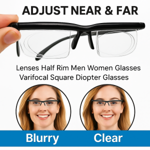 Far And Near Auto Zoom Reading Glasses  25-600 Degree Adjustable Prescription Multi-Purpose Glasses Anti-Blue Light Reading Glasses