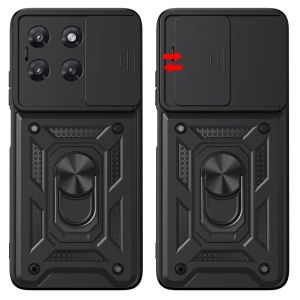 Armor Shockproof Slide Camera Protect Phone Case For Motorola Moto G37 Power G47 G57 G67 G77 5G Magnet Holder Ring Back Cover