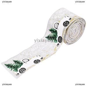 [COD] yixiayun 5M Christmas Ribbon Printed Christmas Linen Ribbon For Handmade Design Christmas Decoration Gift Packing