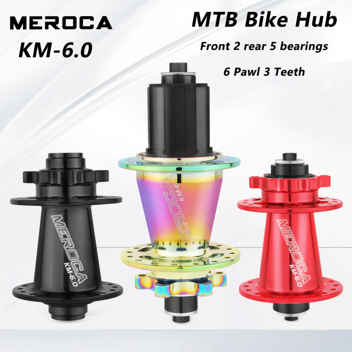 MEROCA KM6.0 Mountain Bike Hubs 6 Pawls Seal 5 Bearing MTB HUB QR/TA ...