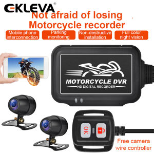 EKLEVA 1080P HD Motorcycle Camera DVR System Dual Lens Loop Recording Dash Cam WiFi GPS Front Rear Driving Record Night Vision Full Body Waterproof DVR
