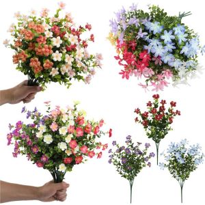 MUSASI Silk Petals Artificial Flower Eucalyptus Leaves Green Leaves Multicolor Faux Flower Creative Photo Props Simulation Flower Home Decoration