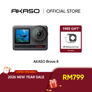 AKASO Brave 8 - Action Camera | 4K60fps Video | 48MP Image | 8K Time Lapse | 16x Slo-Mo | AI Face Metering