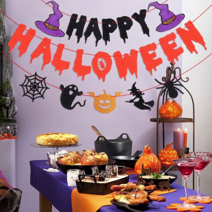 CUBBY 3Pcs/Set Bat Halloween Paper Banner Ghost Pumpkin Ghost Decor ...