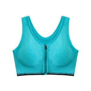 INTIMA Front zipper Sports Bra for Women Wire-free Shockproof Push up Plus Size Underwear with Padded Vest-style Fitness Bralette