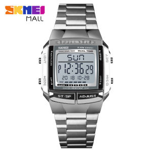 SKMEI 1381 Men Dual Time Business Sports Watch 5 Alarm Snooze Hourly Chime Timed Countdown Week 12/24 Hours Wristwatch