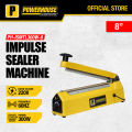 POWERHOUSE Industrial Impulse Sealer Machine 8" Inch | 12" Inch [SOLD PER PIECE] Heavy Duty Metal Body Heat Sealer Machine Sealing Machine Impulse Plastic Sealer For Plastic Bags, Shrink Wrap Sealers PH-ISMTL300W-8 / PH-ISMTL400W-12. 