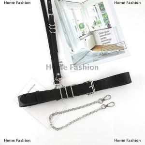 [COD] Home Fashion Hàn Quốc Punk phong cách có thể tháo rời chuỗi vành đai người đàn ông Phụ Nữ Vành Đai đen PU da khai thác chuỗi vành đai Goth Corset vành đai thắt lưng phụ kiện