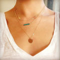 New Fashion Women 3 Layer Gold Color Chain Necklace Charm Pendant Gift Jewelry Accessories. 