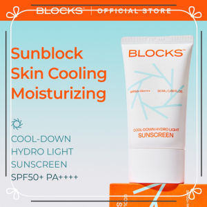 BLOCKS COOL-DOWN HYDRO LIGHT SUNSCREEN SPF50+ PA++++ ALL SKIN TYPES ANTI WRINKLE Hyaluronic Acid