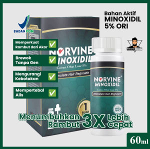 Minoxidil 5% BPOM Penumbuh Rambut & Brewok Norvine Biotin Collagen 25000mcg | SIO STORE