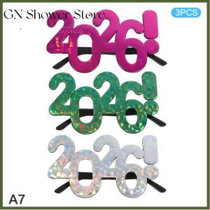 GNStore[COD] แว่นตาหมายเลข2026แว่นกันแดดติดเพชรเม็ดเล็กๆสำหรับตกแต่งงานปาร์ตี้คริสต์มาสแว่นตาตลก