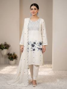 [PRE ORDER : 10 DAYS] Premium Roman Silk Womens Embroidered Kurti with Fully Stitched Free Size Pants and Matching Embroidered Dupatta 3-Piece Festive Suit Set (Sizes: M to XXL)505