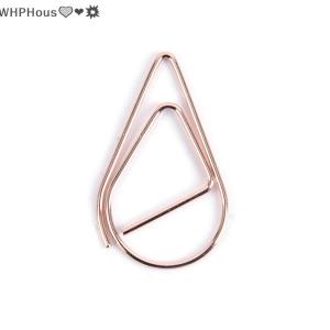 WP💓💛💖 50 Pieces Metal Drop Shape Paper Clips Kawaii Cute Bookmark Clip Stationery