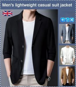 Tops Refreshing and Breathable Mens Casual Suit Fabrics Sophisticated Details Solid Color