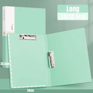 Long Files Folder 2Pcs Plastic Long Portfolio Clipboard with Spring Clamp Double Clip File Organizer 35.5X24CM