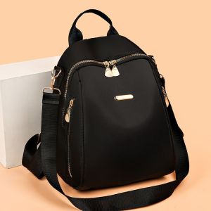 Casual school bag lightweight can hold a lot of things black Oxford fabric for students. Backpack-152c4c8b