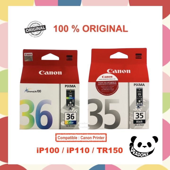 CMYi PGI-35 CLI-36 Combo Pack Of 4 Ink Cartridges Compatible For Canon PGI- 35 And CLI-36 - PIXMA IP100, IP110, Mini260, Mini320, Mini360, TR150 (2 Black, 2 Tri-color