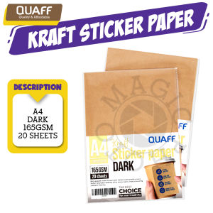 Magic photo A4 Size Quaff Kraft Sticker Paper Dark 165gsm Inkjet Sticker Paper for Labelling 20sheets/pack