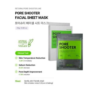 Returnu Pore shooter facial sheet mask (5pcs/box)