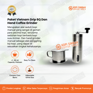 Paket Vietnam Drip 9Q 8Q 7Q 6Q Dengan Hand Coffee Ginder Alat Penggiling Biji Kopi Manual Dripper Pembuat Kopi Maker