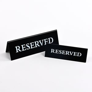 2pcs Acrylic Reserved Table Sign 15*5cm Hotel Restaurant Reservation Board Guest Reminder