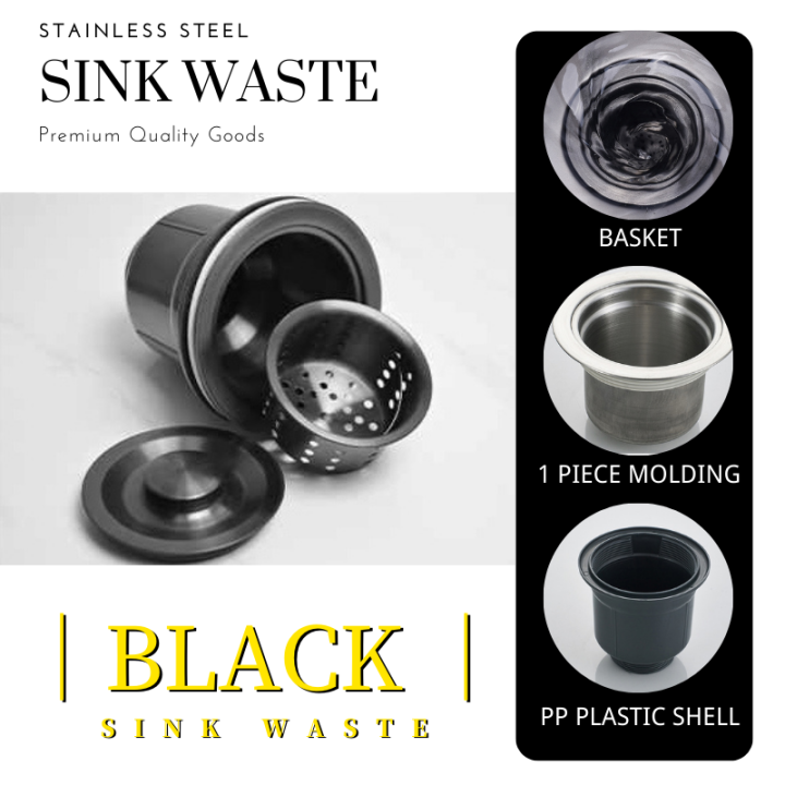 Kitchen Sink Strainer with Removable Deep Waste Basket/Drain Strainer Assembly/Sealing Lid