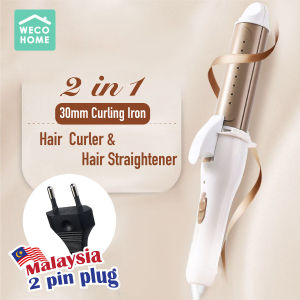 2 in 1 Hair Straightener Hair Curler Iron Styling Tools Curler Hair Iron Malaysia 2-Pin Plug Far-infrared Flat Iron Professional Tourmaline Ceramic